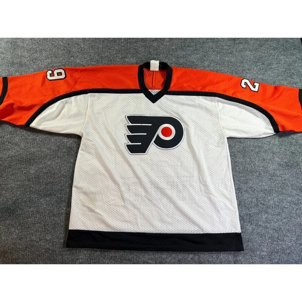 CCM Philadelphia Flyers‎ Hockey Jersey Mens XL White Orange Vintage NHL 29 Mesh